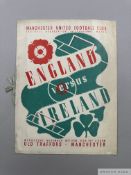 England v. Ireland International match programme, 16th November 1938