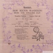 Bolton Wanderers 1925-26 F.A.Cup souvenir printed crepe napkin