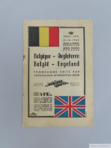 Belgium v England International match programme, 21st September 1947