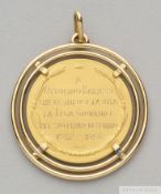 .750 gold medal awarded to Ottorino Barassi for ten years service in the development of the Southern