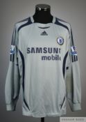 Henrique Hilario grey and blue No.40 Chelsea match worn goalkeepers shirt, 2007-08