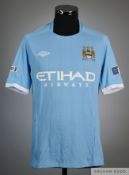 David Silva sky-blue No.21 Manchester City F.A.Cup Semi-Final short-sleeved shirt, 2010-11
