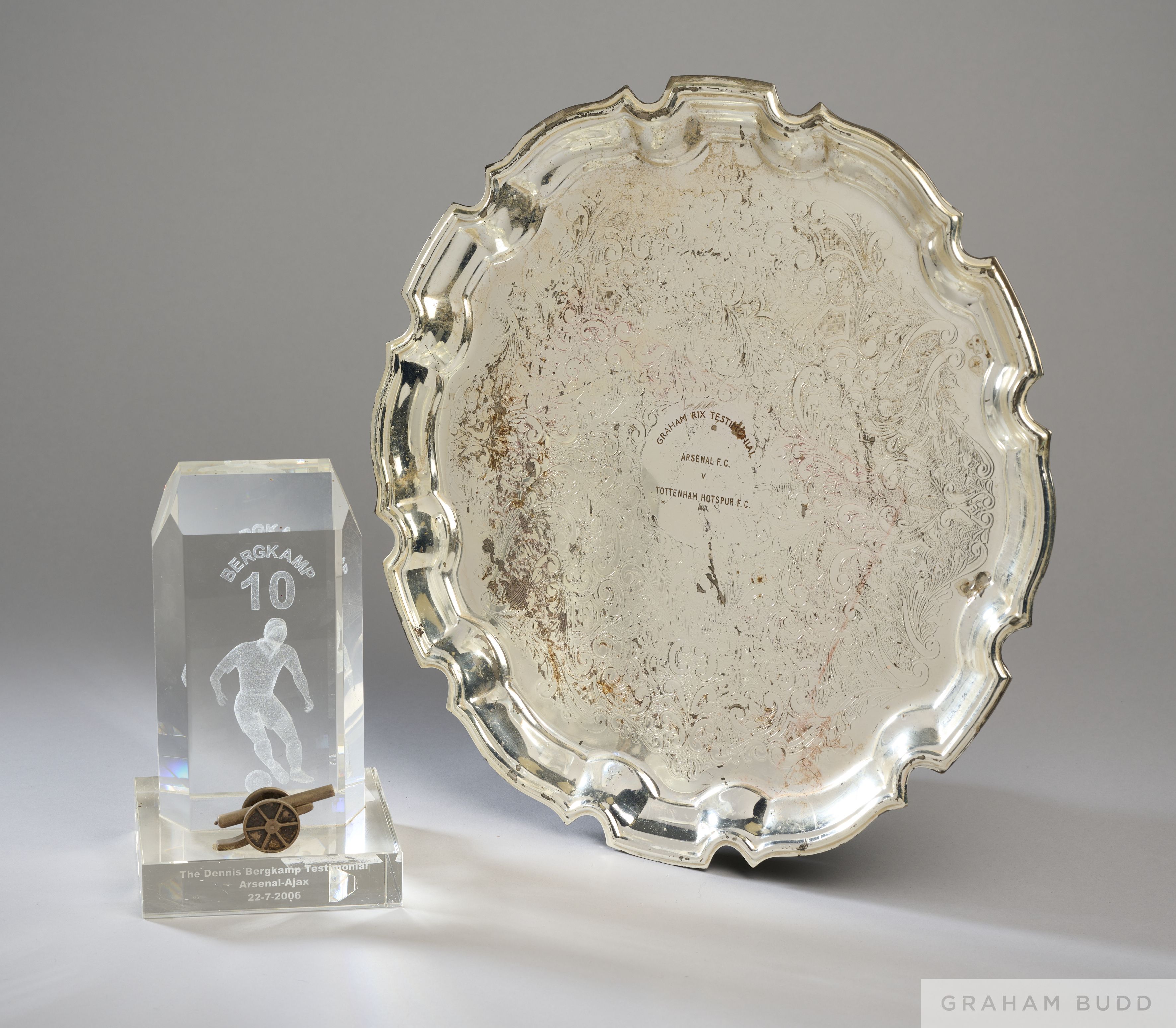 Graham Rix Testimonial commemorative tray Arsenal FC v Tottenham Hotspur FC, 13th October 1990,