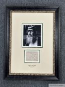 WG Grace signed postcard on London County Cricket Club stationary dated 3rd October 1904