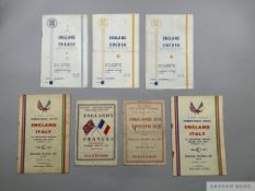 Seven England International match programmes, 1940s