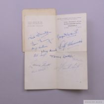 Northern Ireland v. England 1946 page of England player autographs