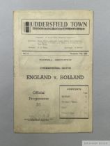 England v.. Holland International match programme, 27th November 1946