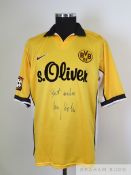 Andreas Moller gold and black No.10 Borussia Dortmund short-sleeved shirt, 1999-2000