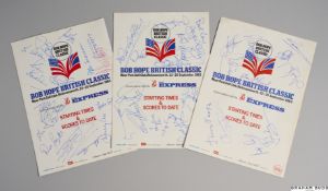 Three Bob Hope Classic Pro-Celebrity autographed scorecards, 22-25th September 1983