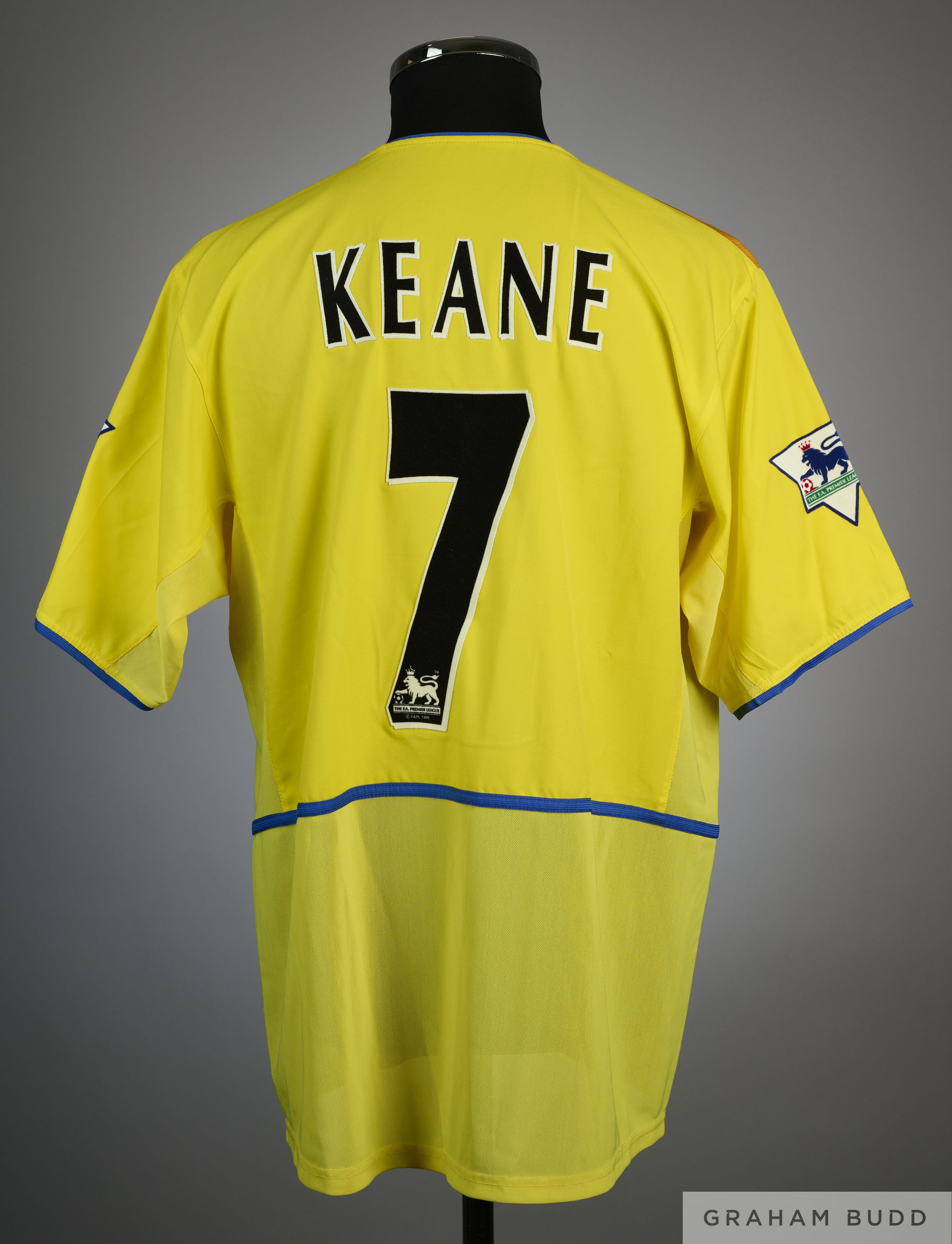 Robbie Keane yellow and blue No.7 Leeds United short-sleeved shirt, Nike, - Image 2 of 2