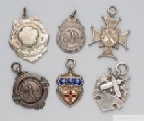 Five silver cricket medals