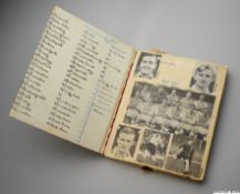 An early 1950s scrapbook containing player autographs