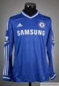 Fernando Torres blue and white No.9 Chelsea long-sleeved shirt, 2013-14