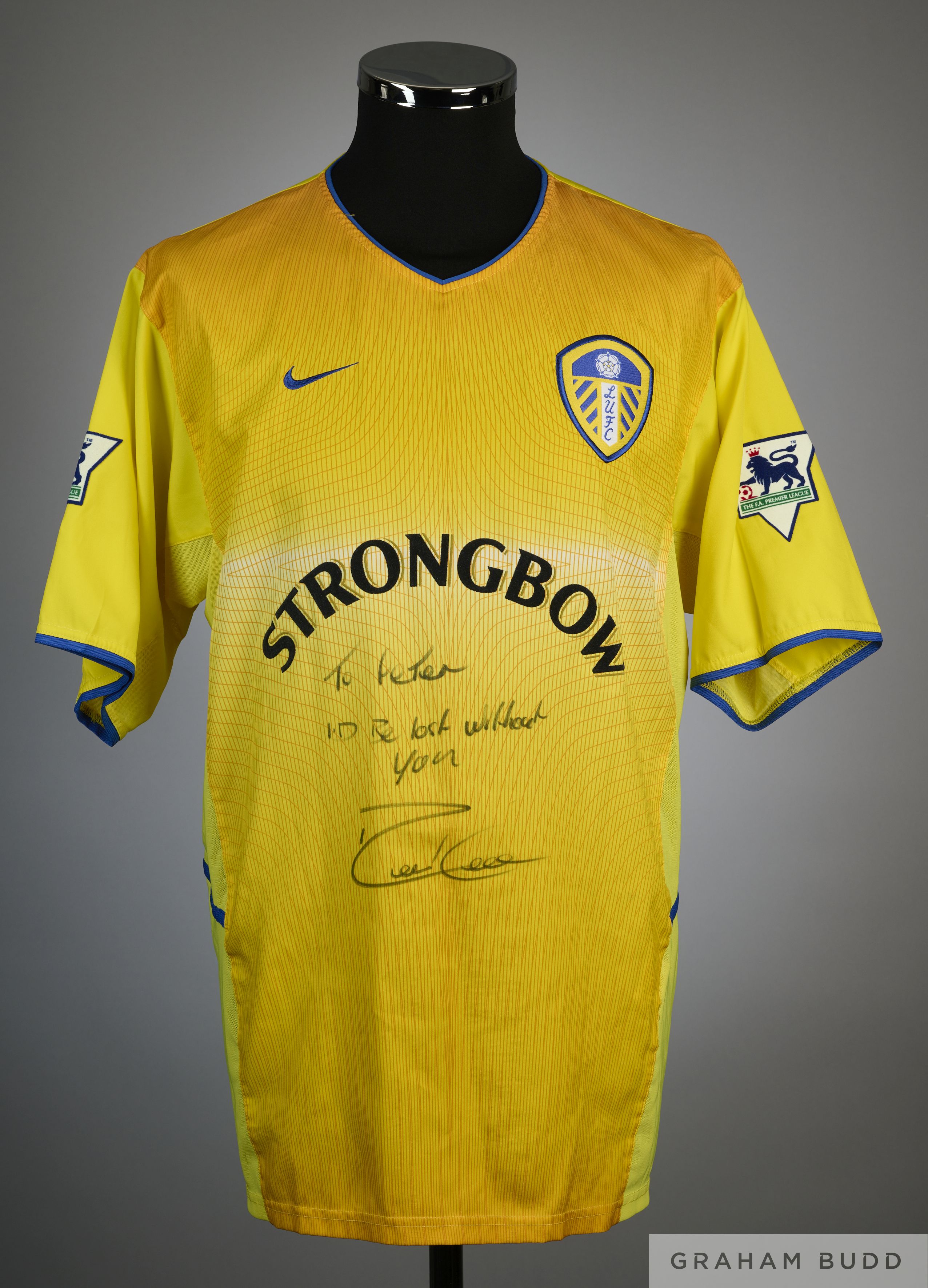 Robbie Keane yellow and blue No.7 Leeds United short-sleeved shirt, Nike,