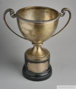 Silver trophy cup presented to Ottorino Barassi by the FIGC (Italian F.A) in 1958 to mark the end of