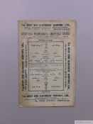 A programme for the Sheffield Wednesday v Sheffield United game at Owlerton