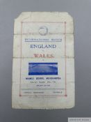 England v. Wales International match programme, 24th October 1942