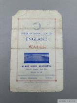 England v. Wales International match programme, 24th October 1942