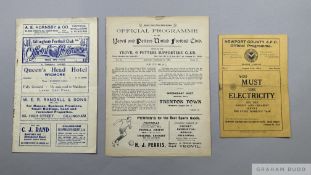 Yeovil v. Bristol City home match programme, 22nd December 1928