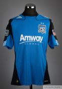 Ramiro Corrales blue and black No.12 San Jose Earthquakes match issued short-sleeved shirt, 2010-11
