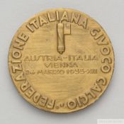 A bronze medal from the Ottorino Barassi Collection commemorating the Italy v Austria