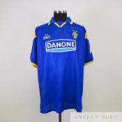 Angelo Di Livio blue and yellow No.7 Juventus Coppa Italian Final, match issued shirt