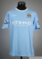 Kolo Toure sky-blue No.28 Manchester City short-sleeved shirt, 2009-10