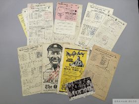 Collection of fourteen various cricket scorecards 1934 to 1950s