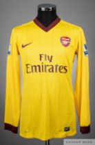 Aaron Ramsay yellow with redcurrant trim Arsenal no.16 away from the 2010-11 Premier League ,,,,,