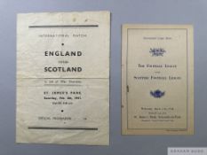 England v. Scotland International match programme, 8th February 1941