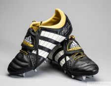 Martin Johnson pair of Adidas rugby match worn boots