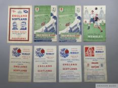 Eight England v. Scotland International match programmes 1940s