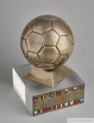 A trophy presented by the Mexican F.A. to the FIFA Executive Committee member Ottorino Barassi on