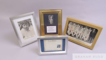 Eight framed signed photographs featuring Derbyshire County Cricket Club