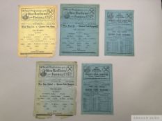 Five West Ham United v. Queen's Park Rangers match programmes