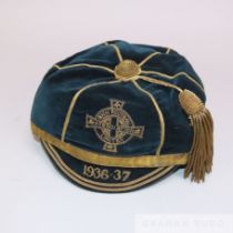 Dark green Northern Ireland International cap, 1936-37
