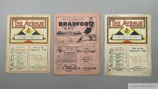 Three Bradford Park Avenue home match programmes 1934-37