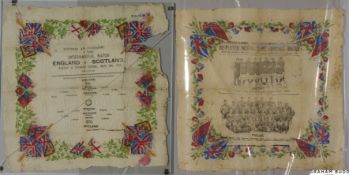 England v. Scotland 1907 souvenir re-played International football match printed crepe