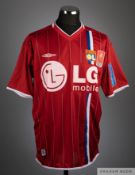 Lamine Diatta red No.15 Olympique Lyonnais Peace Cup Final match issued short-sleeved shirt