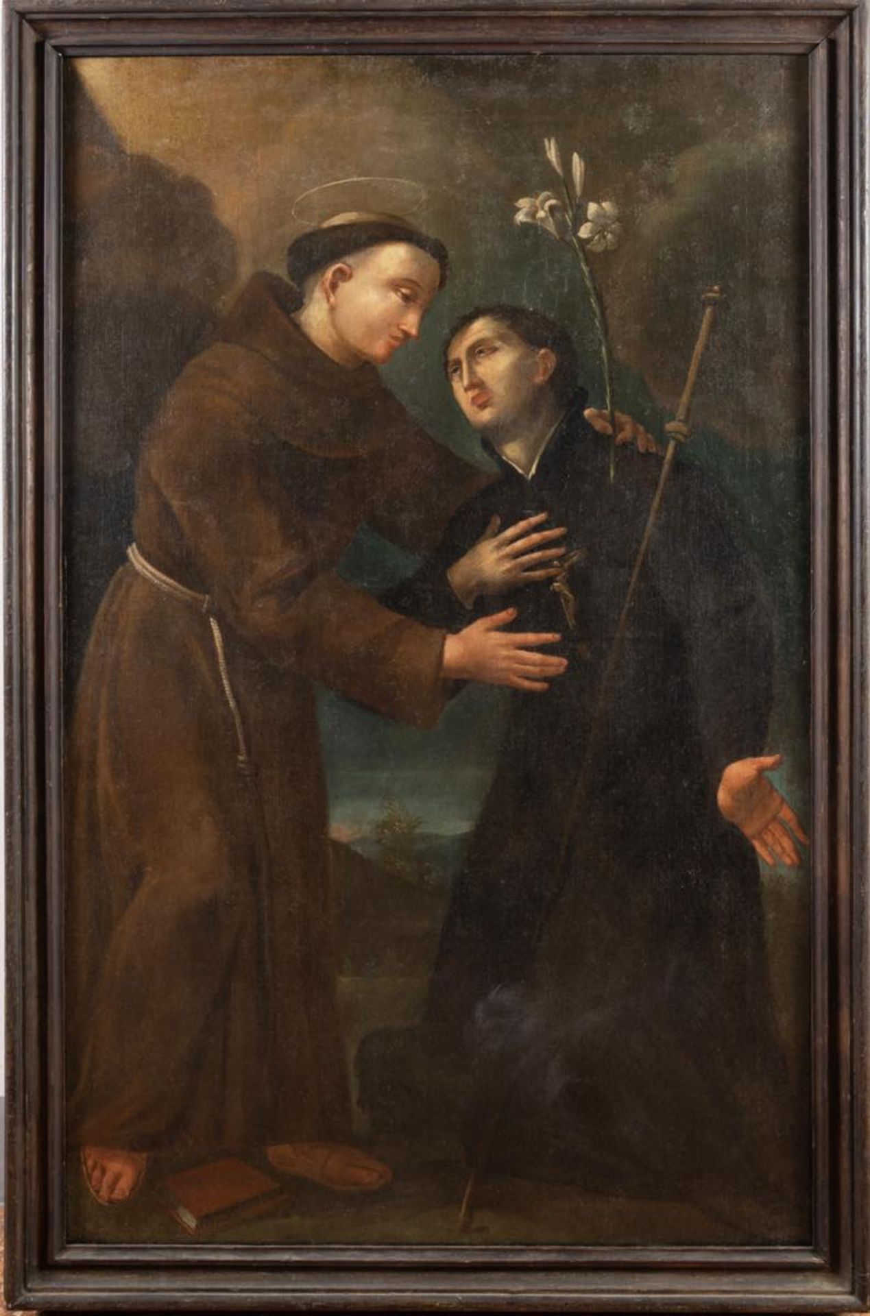 Maestro del XVIII secolo, “S. Francesco e Sant’Antonio”.Olio su tela, H cm 152x95
