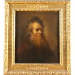 Rembrandt (Leida 1606 - Amsterdam 1669), copia da, “Ritratto di vecchio con barba”.Olio su