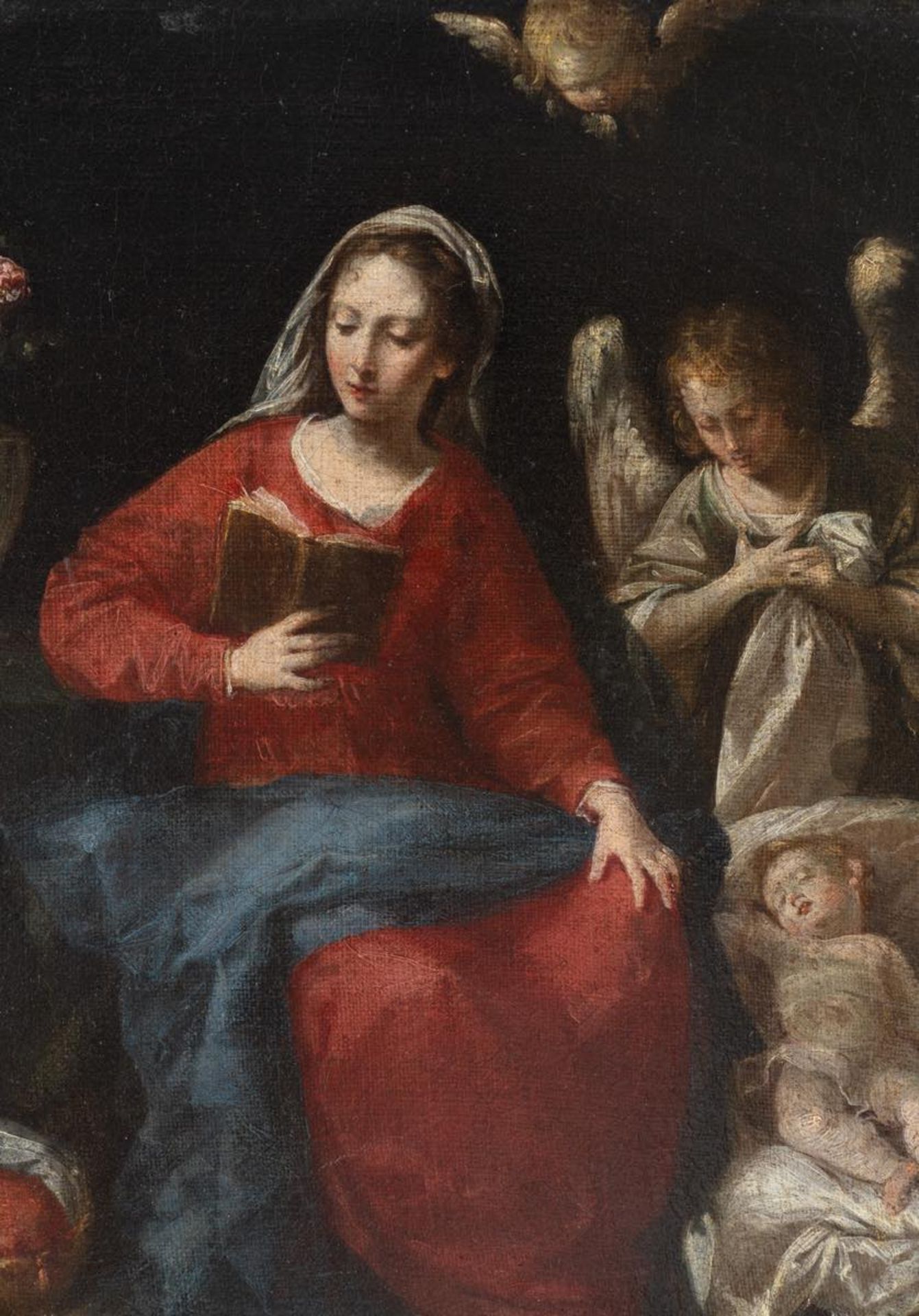 Donato Creti (Cremona 1671 - Bologna 1749), “Madonna che veglia il Bambino”.Olio su tela, H cm - Image 2 of 4