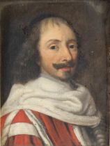 Maestro francese del XVII secolo, “Ritratto maschile”. Olio su tavoletta, reca al retro