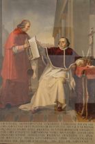 Maestro del XIX secolo, “Il Cardinale Consalvo dona la province di Ascoli e Piceno a Pio VII”.