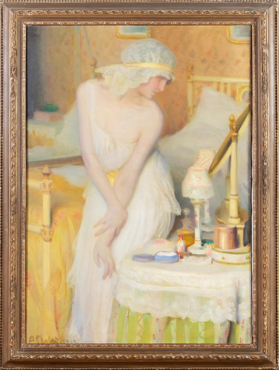 Alfredo Protti (Bologna 1882 - 1949), “Mattino”, 1913.Olio su tela, firmato e datato in basso a