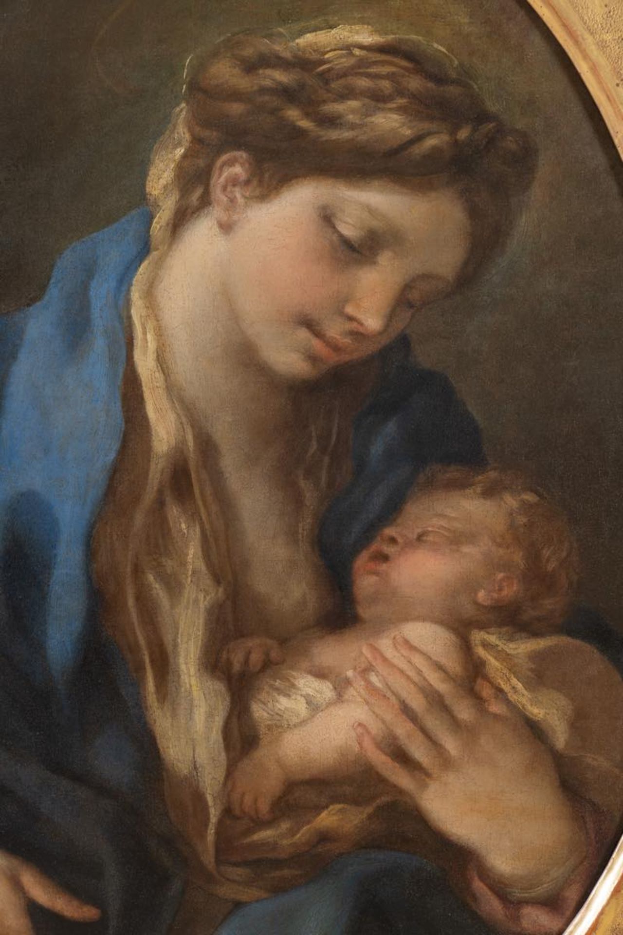 Luca Giordano (Napoli 1634 - 1705), “Madonna col Bambino”.Olio su tela, H cm 81x64 - con - Bild 2 aus 4