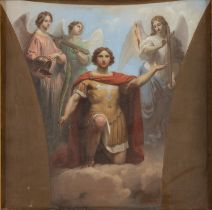 Francesco Gonin (Torino 1808 - Giaveno 1889), “Studio per affresco”.Olio su tela, firmato in