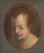 Maestro del XVII secolo, Bozzetto raffigurante “Volto di fanciullo”. Olio su tela, H cm 33x28