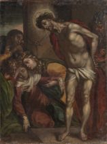 Maestro del XVII secolo, “Cristo alla colonna”. Olio su tela H cm 99x75 (usure - difetti)