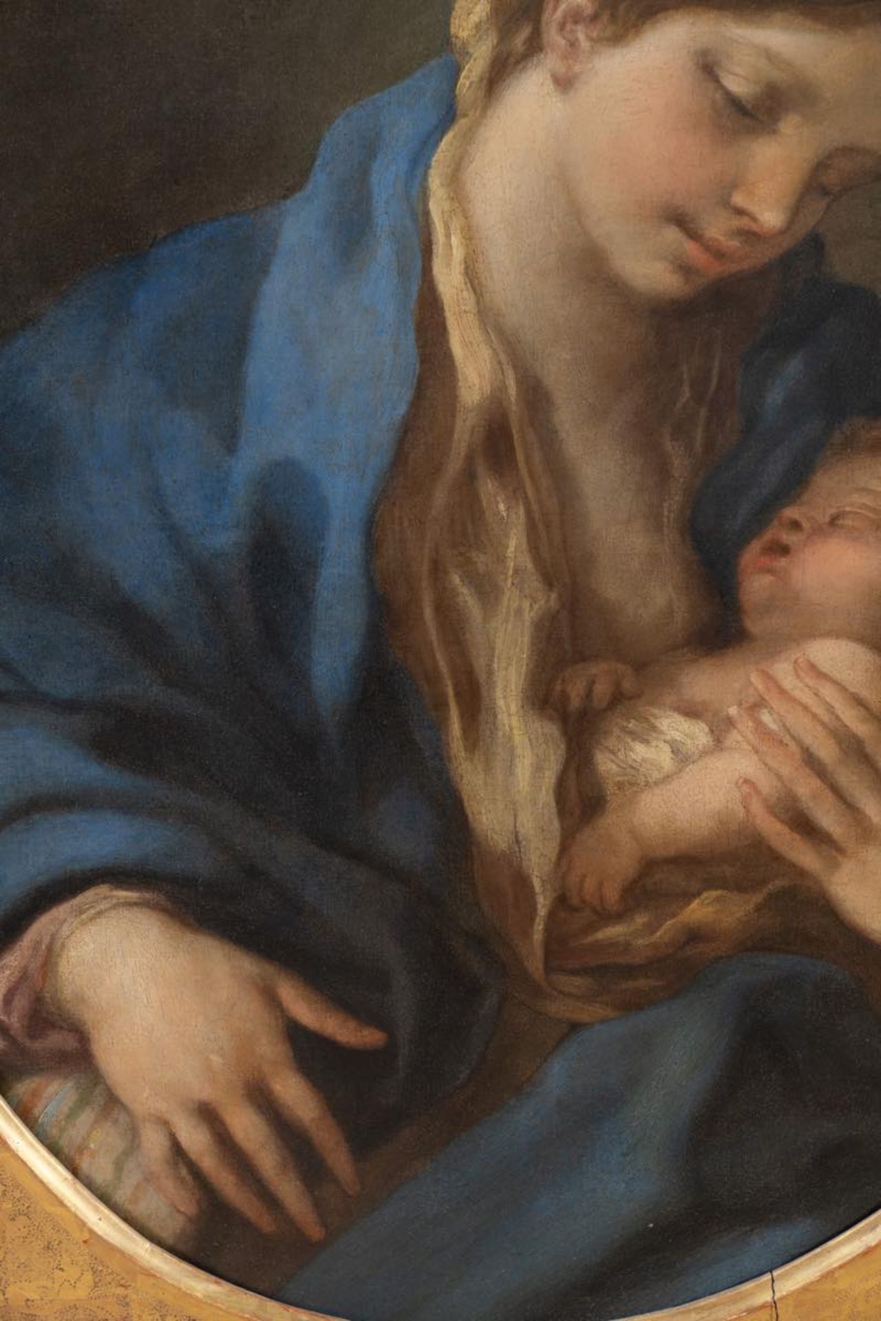 Luca Giordano (Napoli 1634 - 1705), “Madonna col Bambino”.Olio su tela, H cm 81x64 - con - Bild 3 aus 4